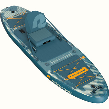 June Inflatable Fishing Paddle Board Kayak Hybrid 11’6” | Retrospec