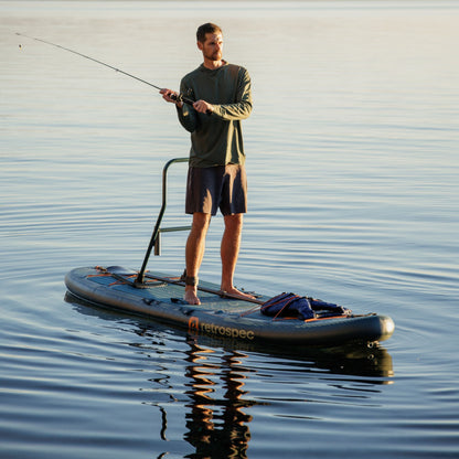 June Inflatable Fishing Paddle Board Kayak Hybrid 11’6” | Retrospec