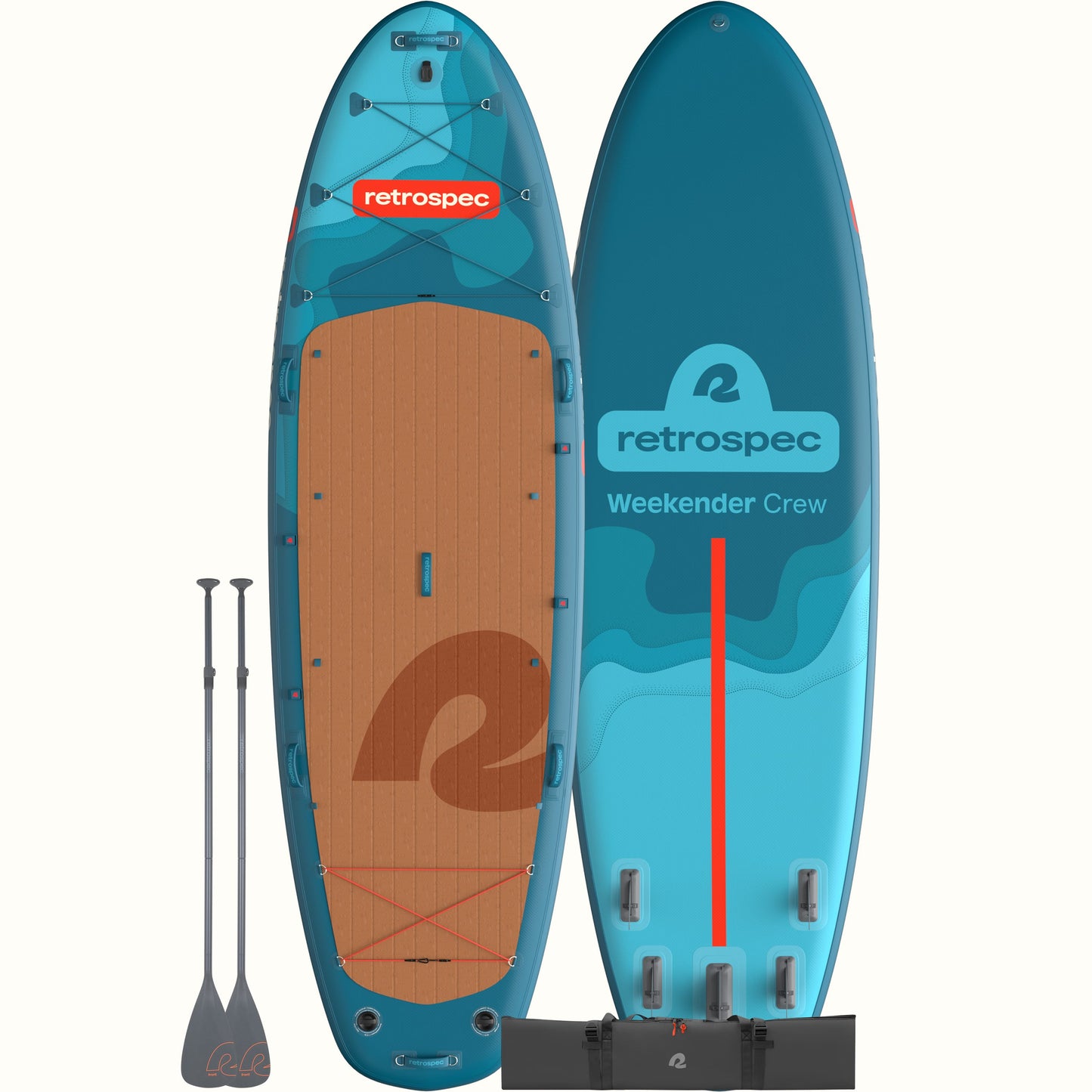 Weekender Crew Multi-Person Inflatable Stand Up Paddle Board 12’ | Retrospec