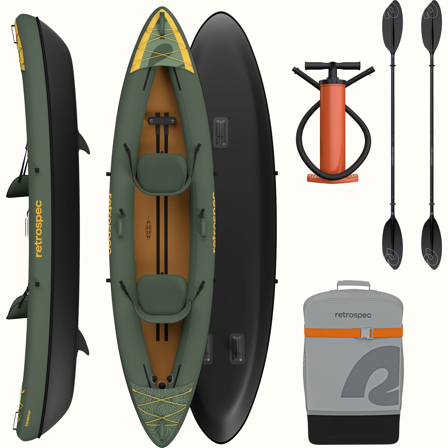 Coaster Inflatable Kayak - Tandem | Retrospec