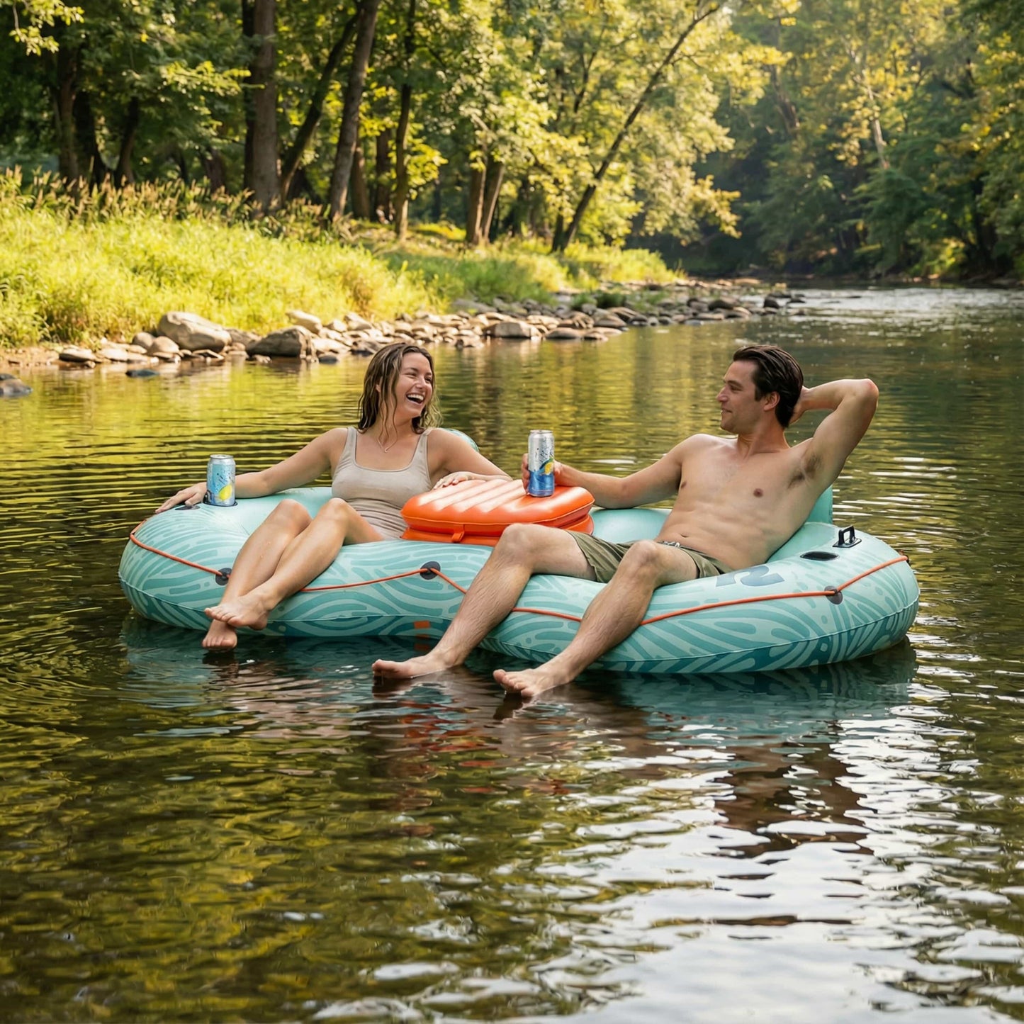 Siesta Float Double Inflatable River Tube 90” | Retrospec