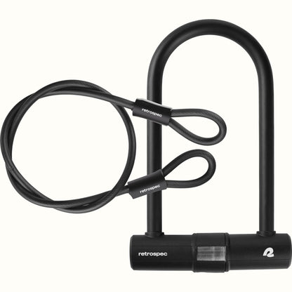 Lookout U-Lock Bike Lock With Cable - 14mm | Retrospec