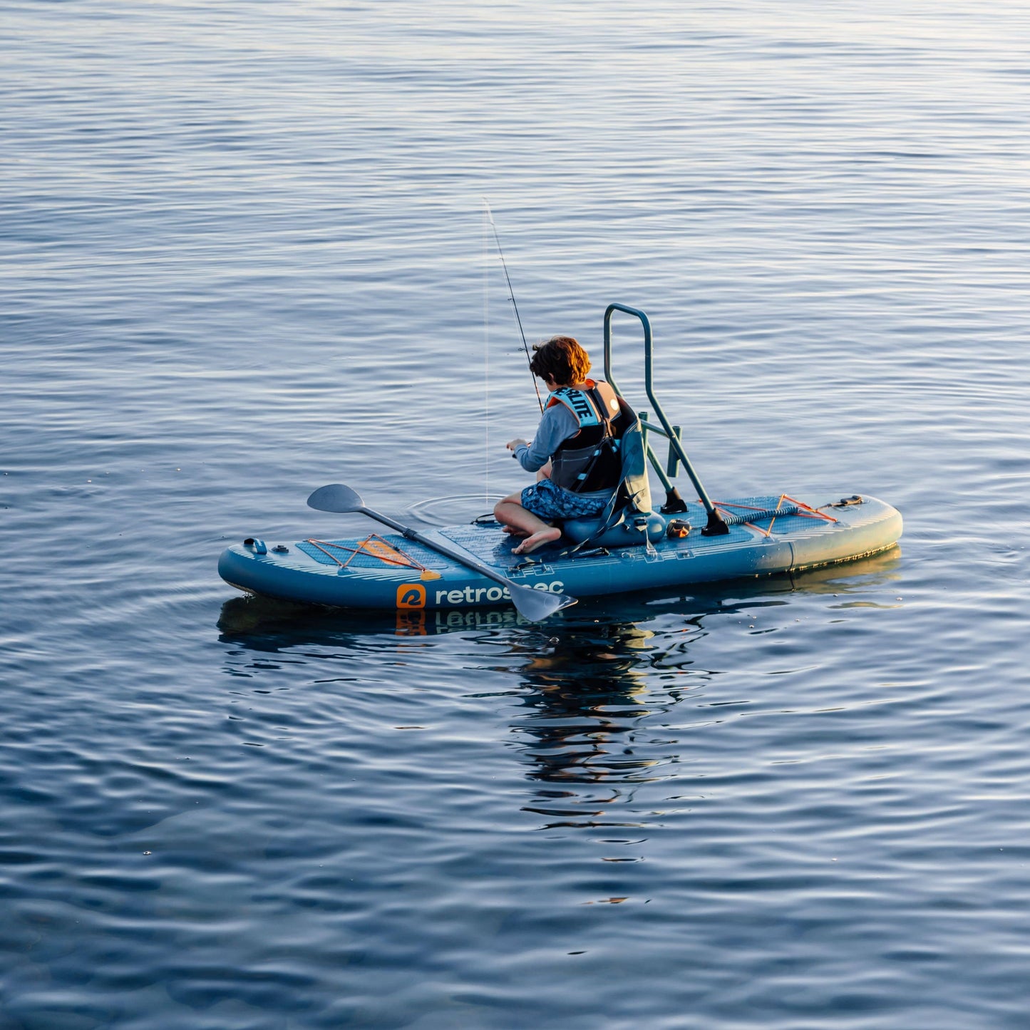 June Nano Kids Inflatable Fishing Paddle Board Kayak Hybrid 9'6" | Retrospec