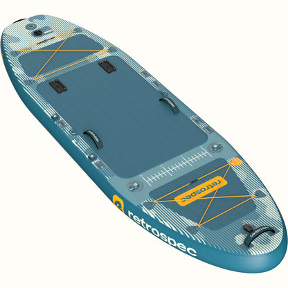 June Nano Kids Inflatable Fishing Paddle Board Kayak Hybrid 9'6" | Retrospec