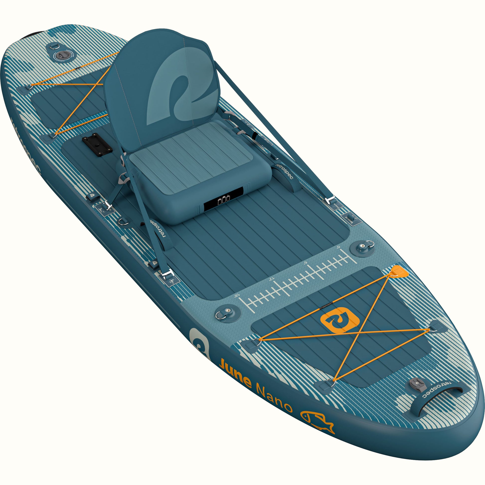 June Nano Kids Inflatable Fishing Paddle Board Kayak Hybrid 9'6" | Retrospec