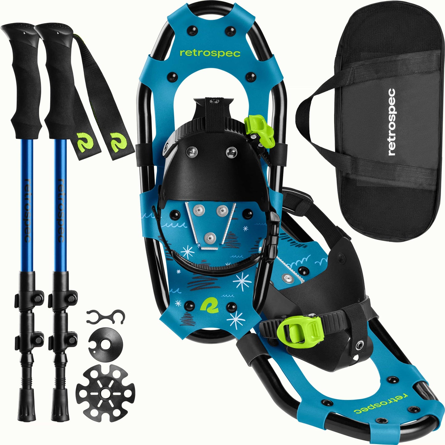 Drifter Kids Snowshoe Bundle With Trekking Poles | Retrospec