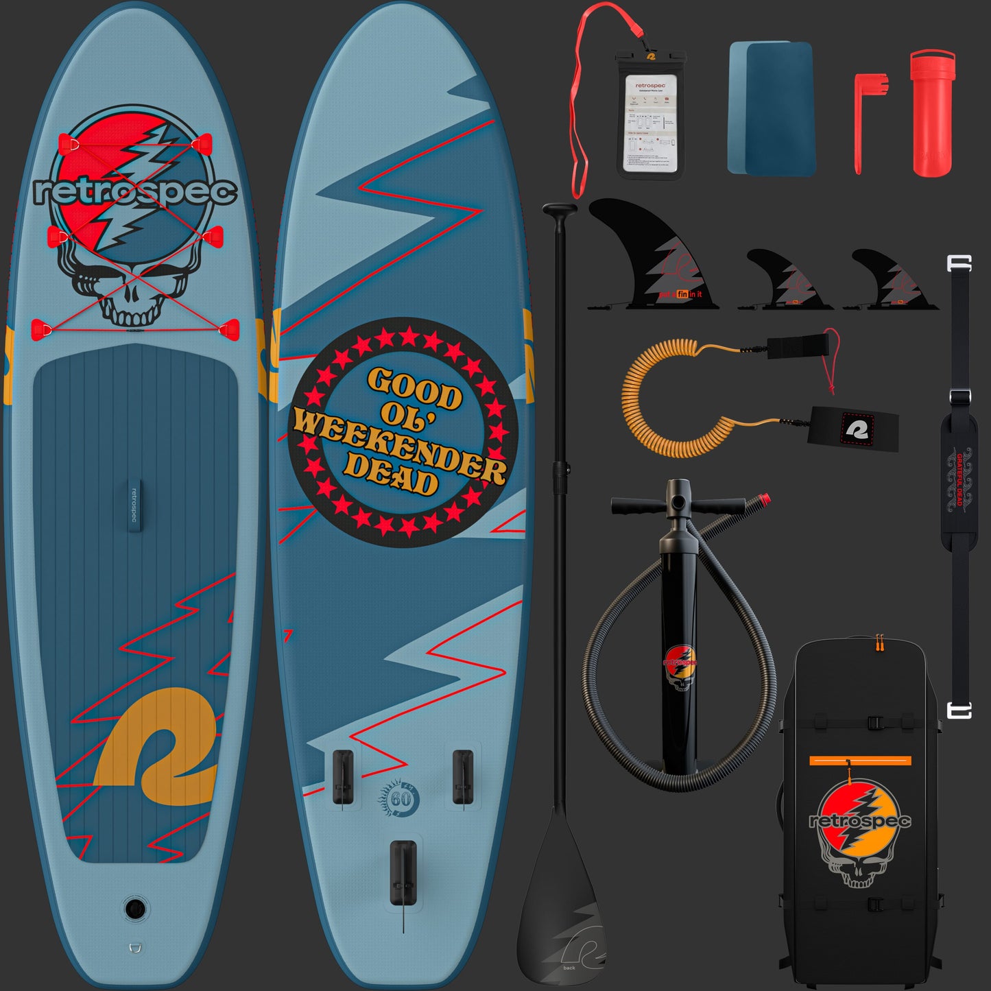 Grateful Dead Weekender Inflatable Stand Up Paddle Board 10’6” | Retrospec
