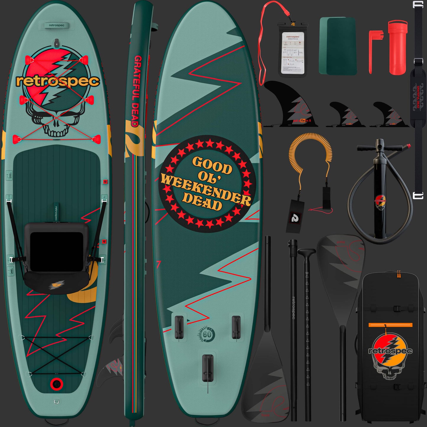 Grateful Dead Weekender Plus Inflatable Stand Up Paddle Board Kayak Hybrid 10'6" | Retrospec
