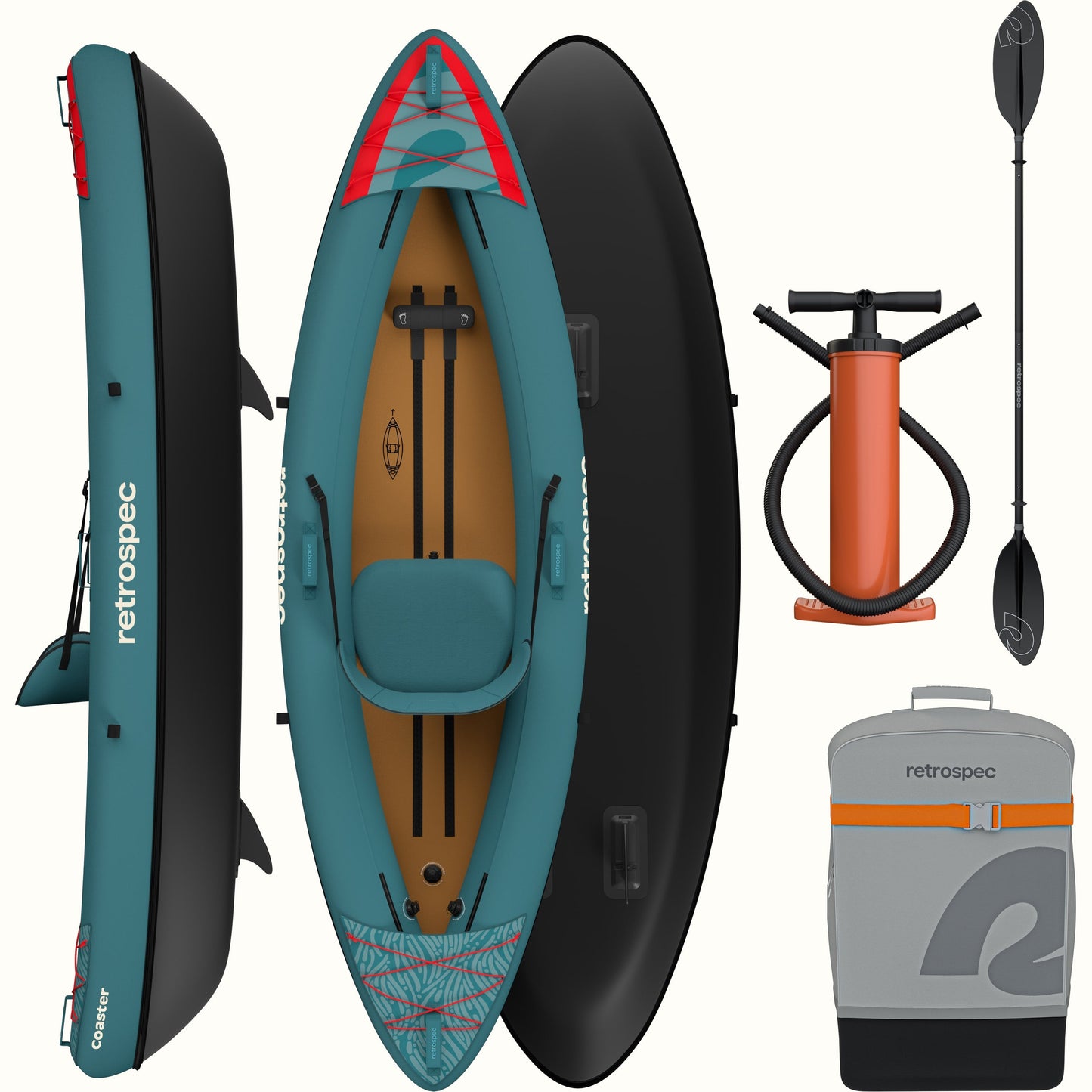 Coaster Inflatable Kayak - Single | Retrospec