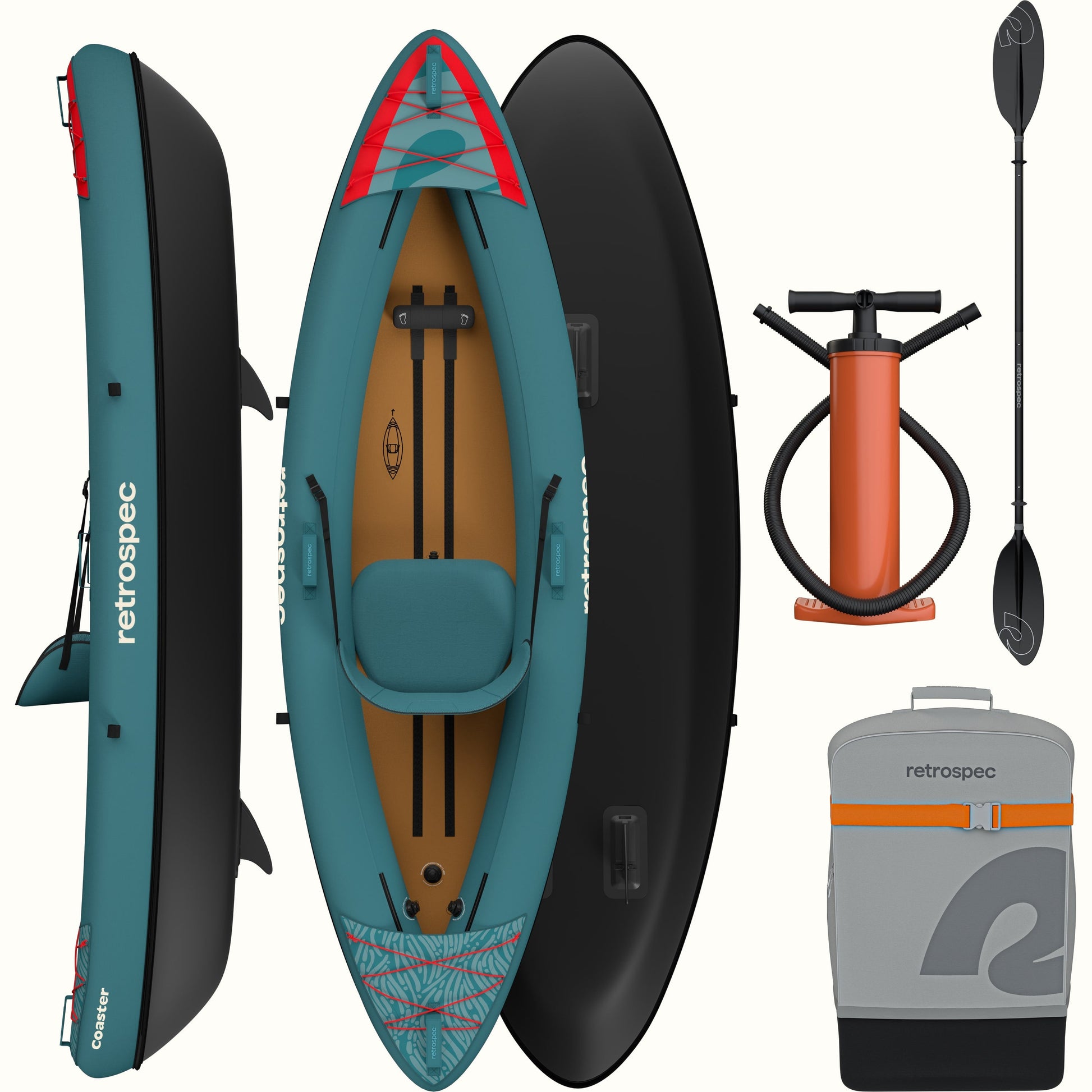 Coaster Inflatable Kayak - Single | Retrospec