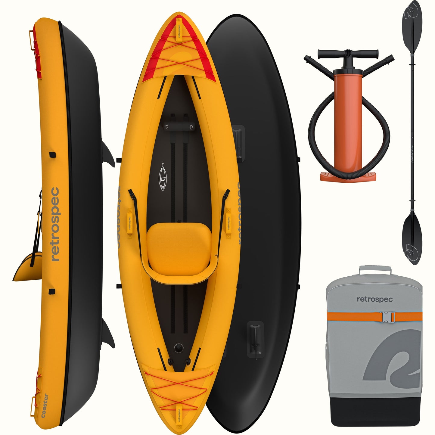 Coaster Inflatable Kayak - Single | Retrospec