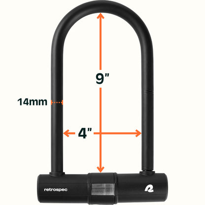 Lookout U-Lock Bike Lock - 14mm | Retrospec