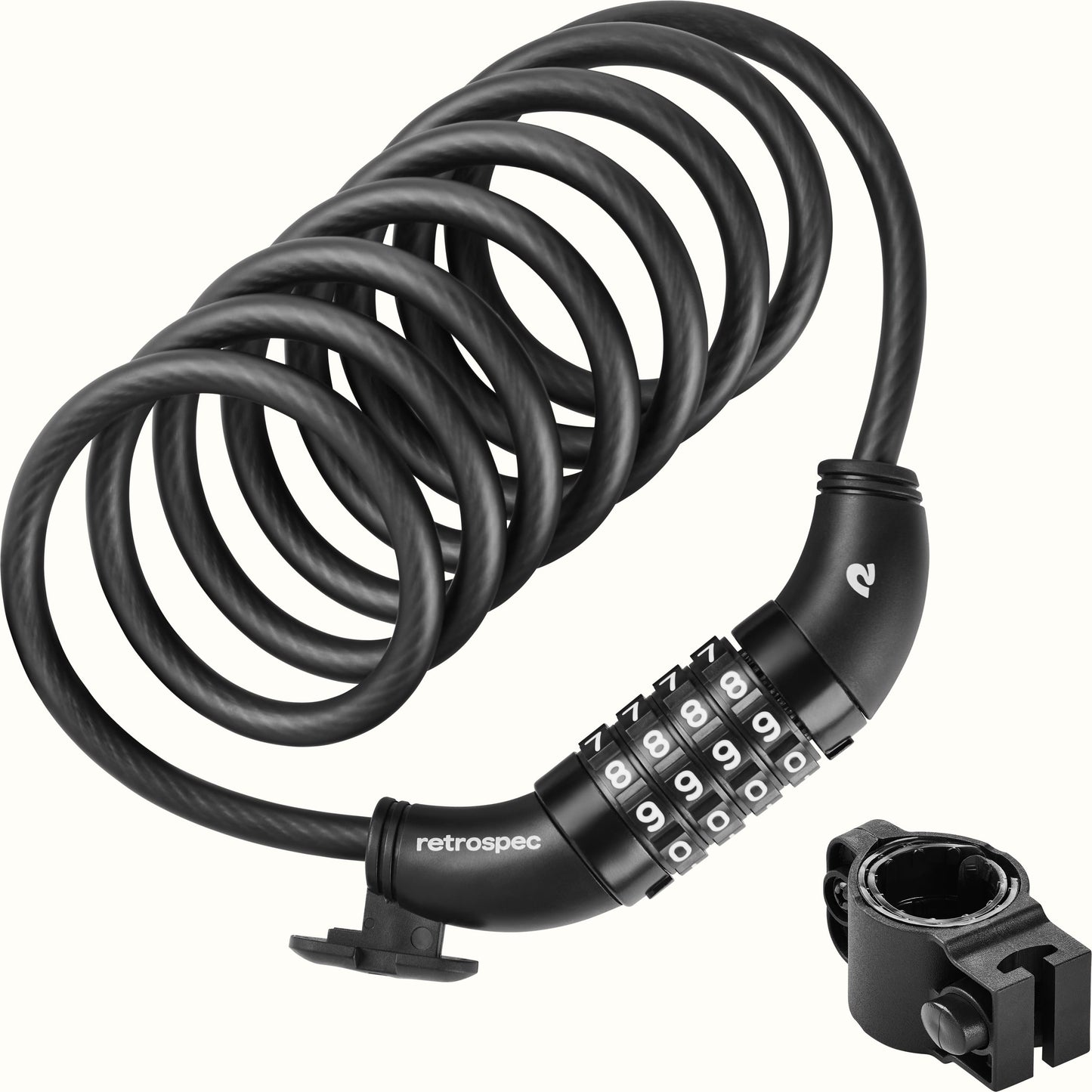 Grizzly Integrated Combo Cable Bike Lock - 8mm | Retrospec