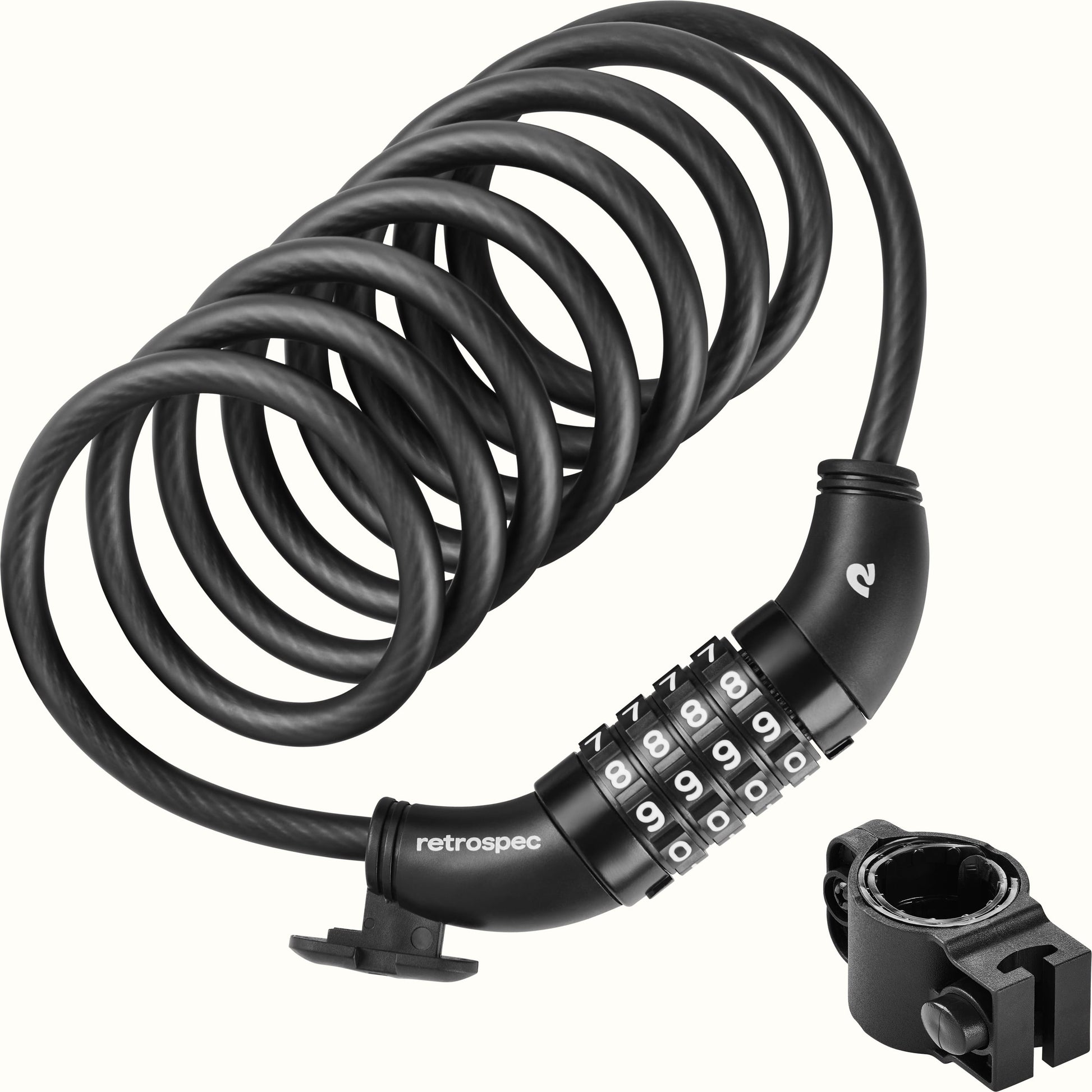 Grizzly Integrated Combo Cable Bike Lock - 8mm | Retrospec