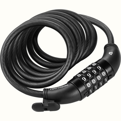 Grizzly Integrated Combo Cable Bike Lock - 8mm | Retrospec