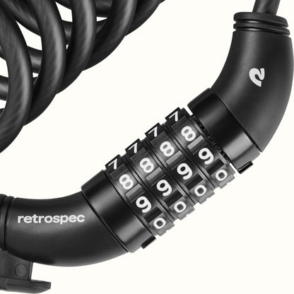 Grizzly Integrated Combo Cable Bike Lock - 8mm | Retrospec